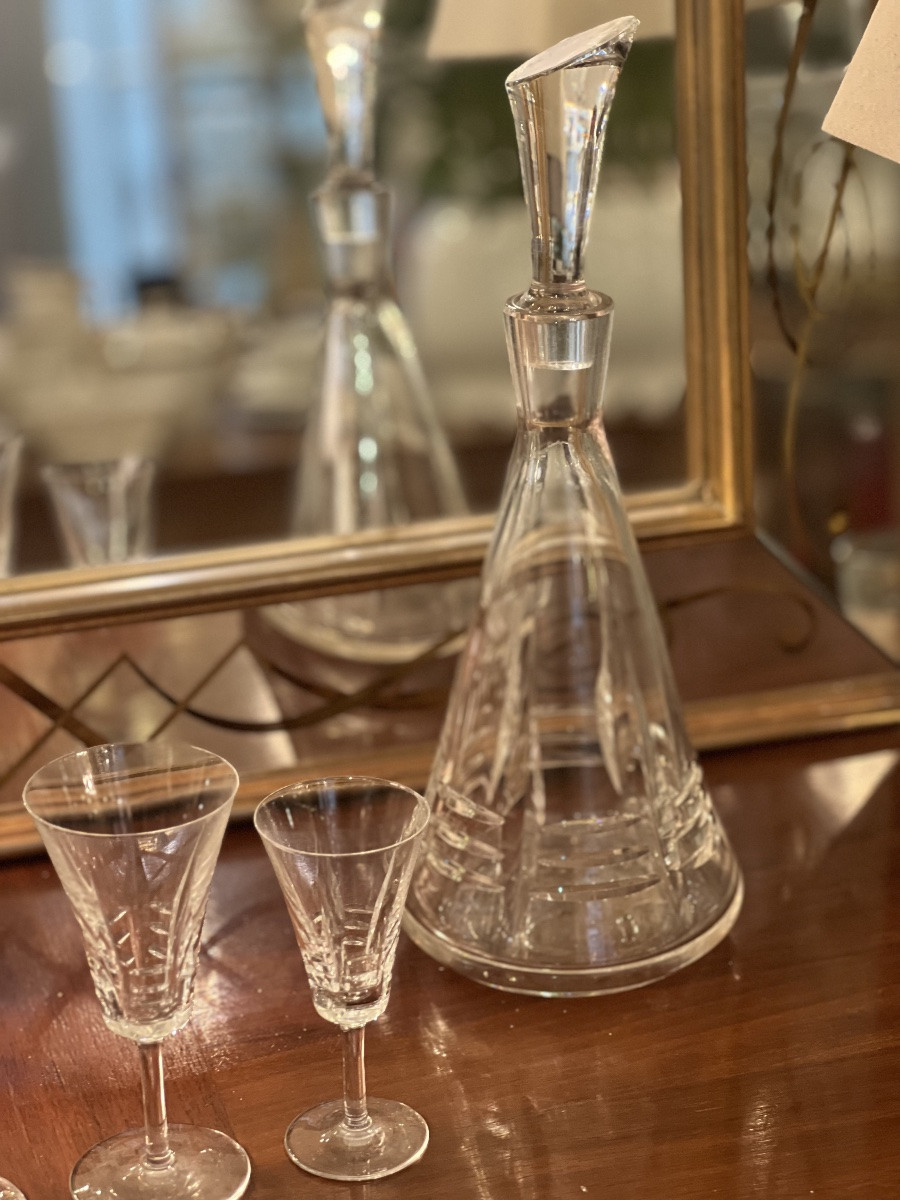 Art Deco Crystal Glass Service, 43 Pieces-photo-3