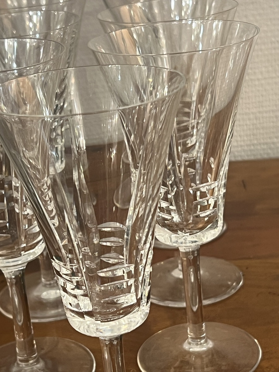 Art Deco Crystal Glass Service, 43 Pieces-photo-6