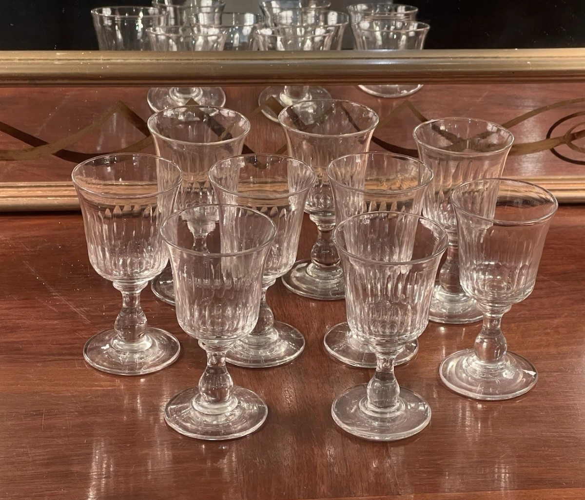 9 Aperitif Glasses, 19th Century 