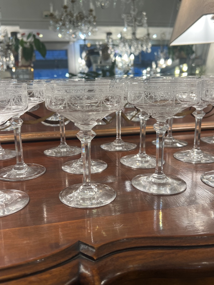 St Louis Modèle Anvers 17 Coupes à Champagne Cristal -photo-6