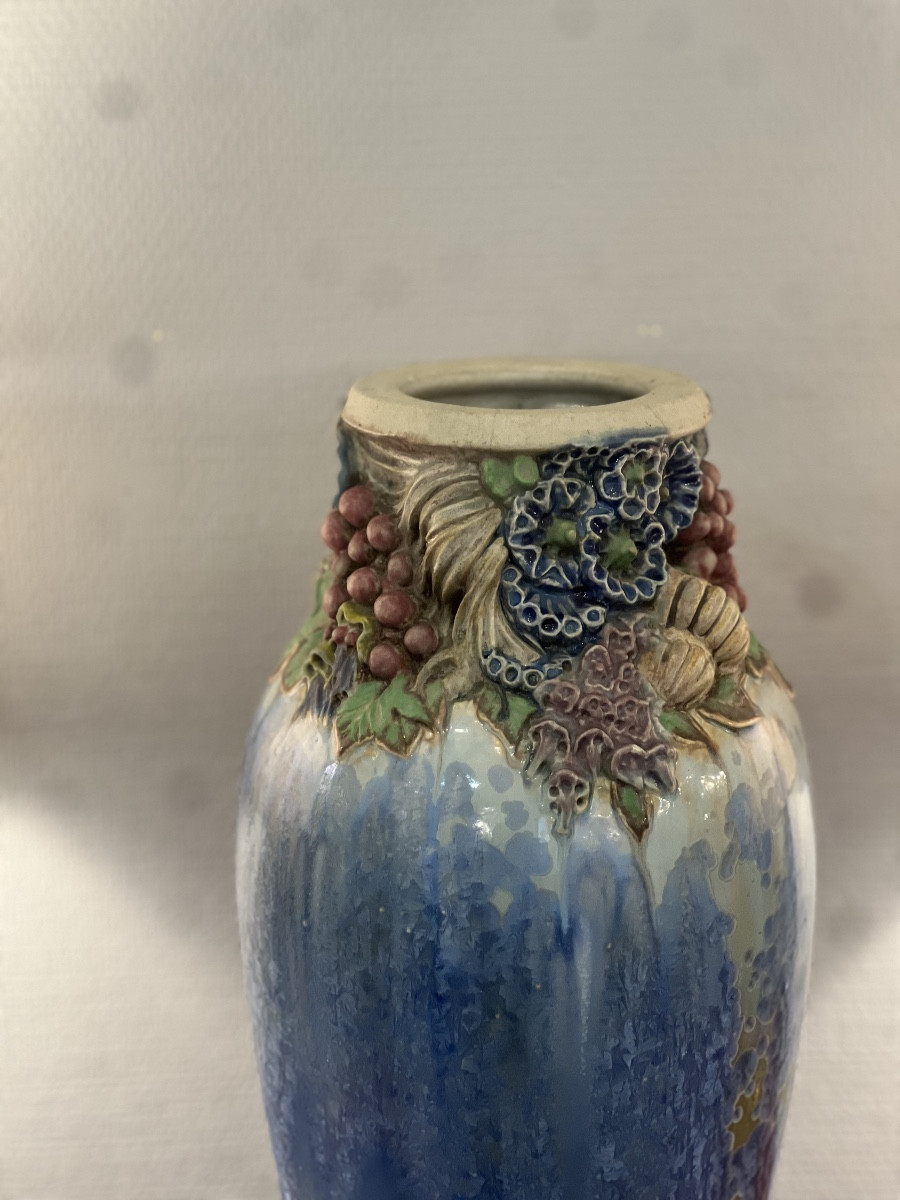 Large Ceramic Vase Signed Joseph Mougin In Nancy-photo-3