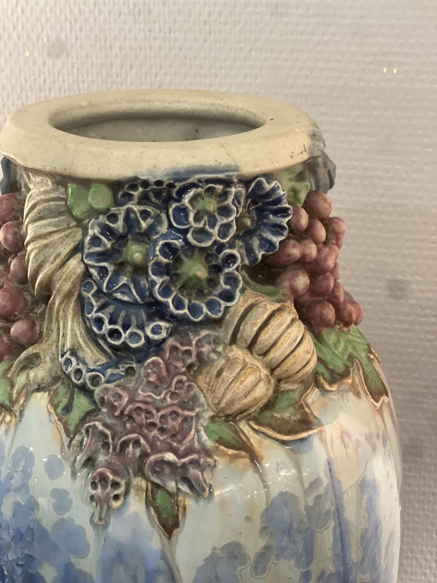 Large Ceramic Vase Signed Joseph Mougin In Nancy-photo-1