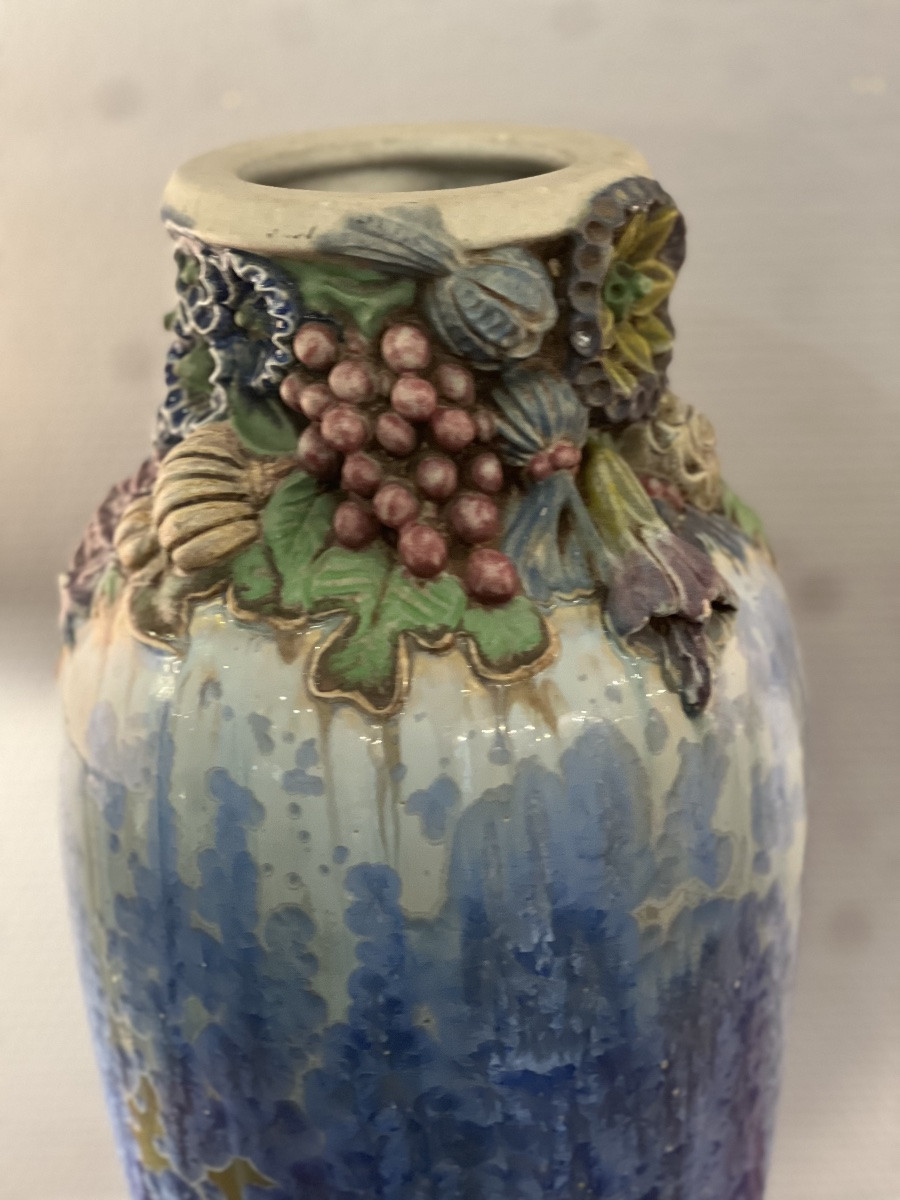 Large Ceramic Vase Signed Joseph Mougin In Nancy-photo-3