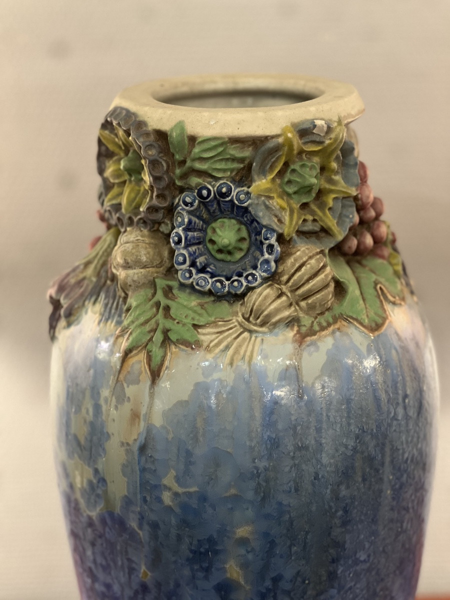 Large Ceramic Vase Signed Joseph Mougin In Nancy-photo-4