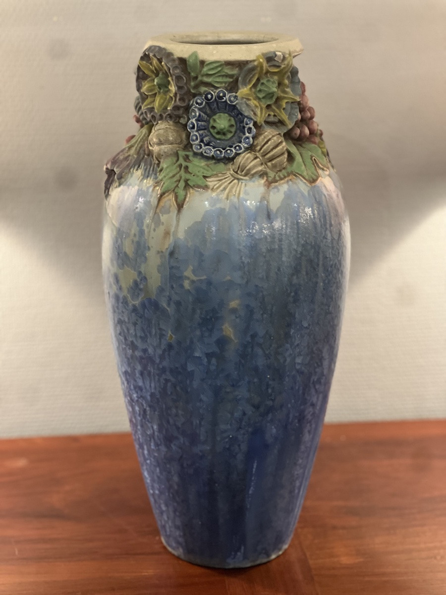 Large Ceramic Vase Signed Joseph Mougin In Nancy-photo-5