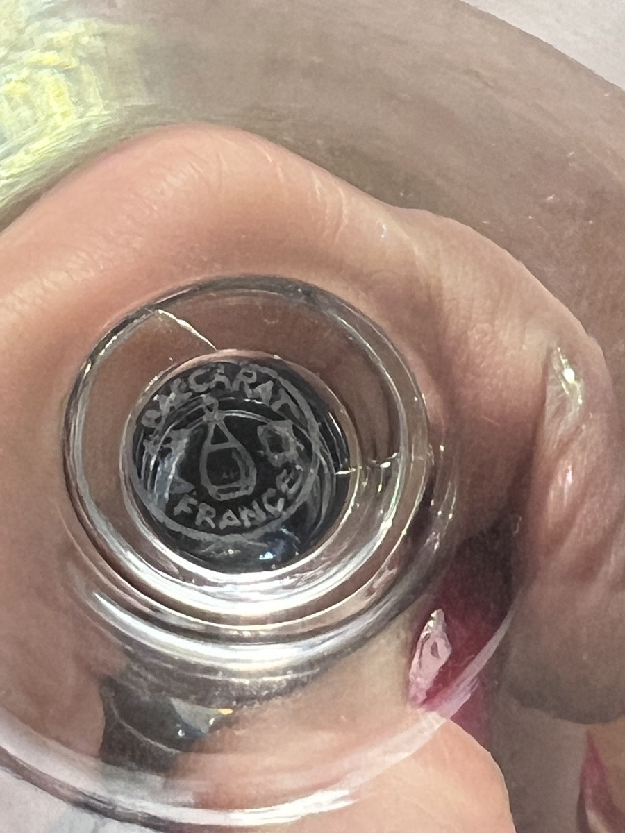 Beautiful Set Of 12 Colored Crystal Glasses, Piccadilly Pattern By Baccarat.-photo-6