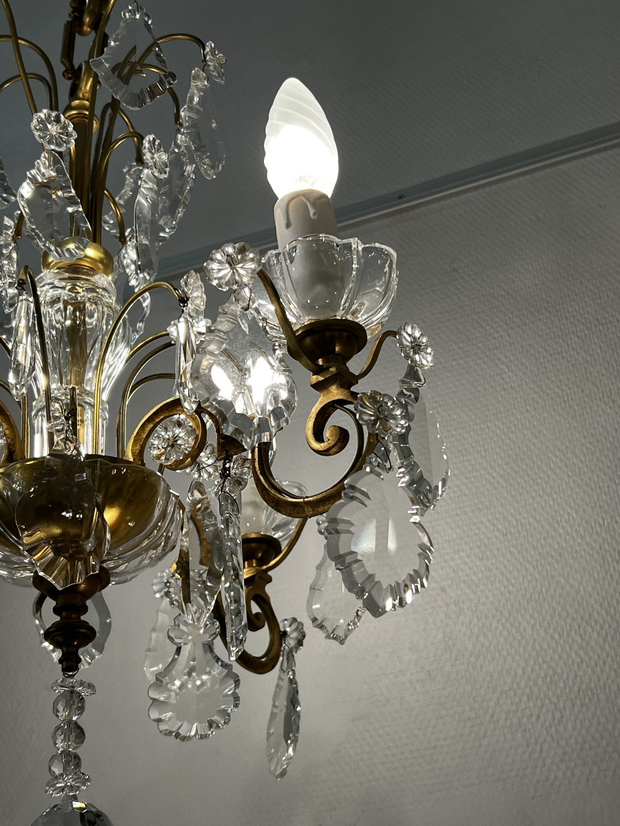 REF119/ Lustre Pampilles Cristal 4 Lumi&egrave;res -photo-5