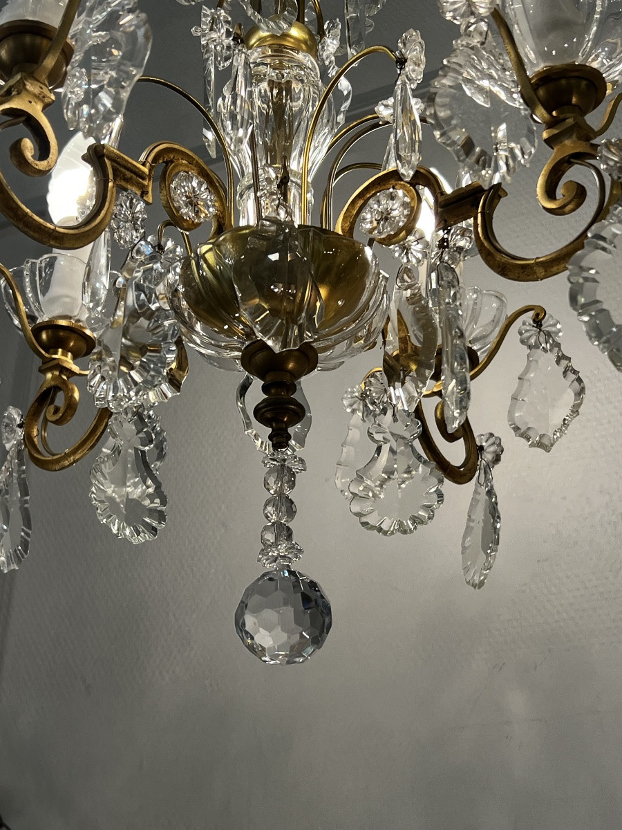 REF119/ Lustre Pampilles Cristal 4 Lumi&egrave;res -photo-6