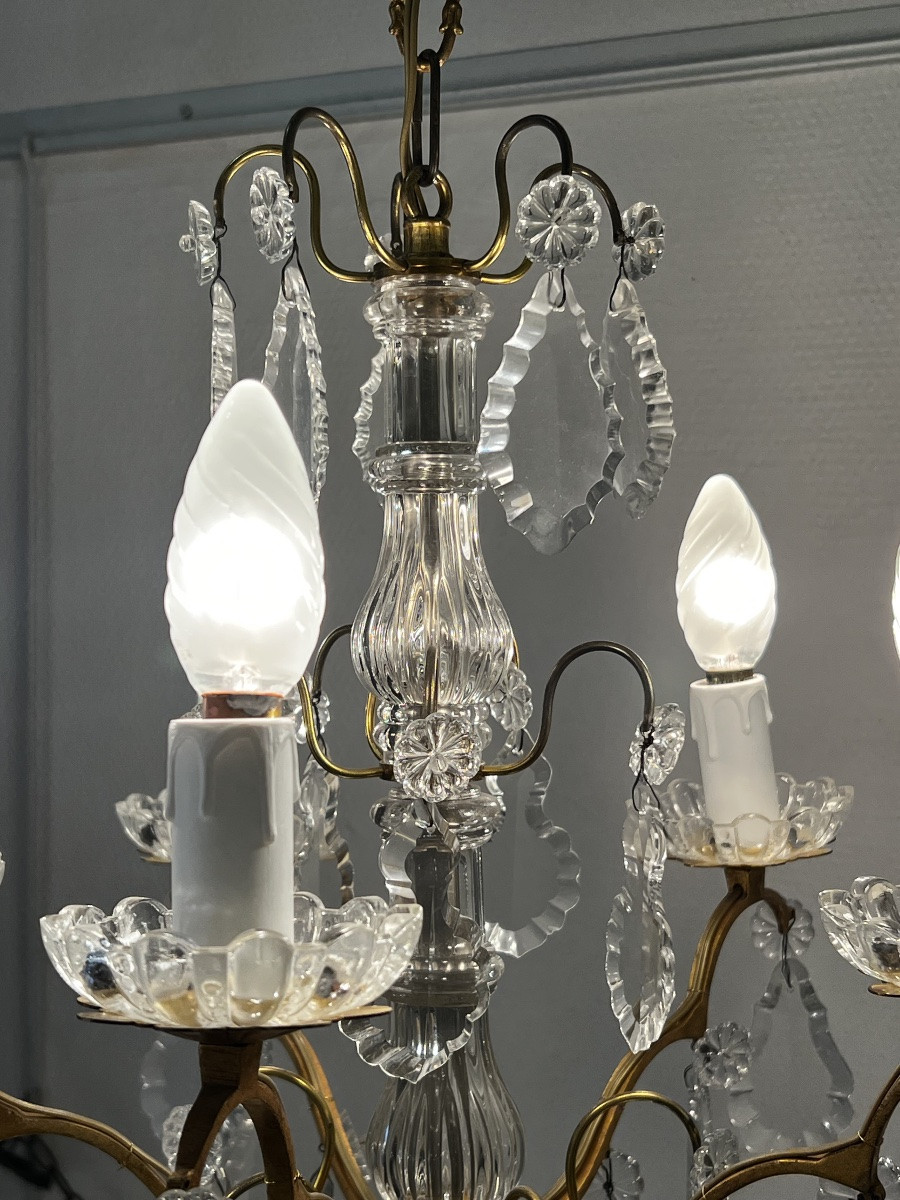 REF120/ Lustre Pampilles Cristal 5 Lumi&egrave;res -photo-7