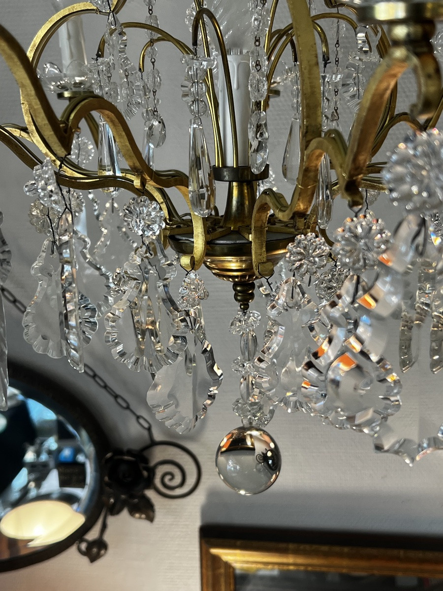 R&Eacute;F 125/ Lustre 9 Lumi&egrave;res Pampilles Cristal -photo-5