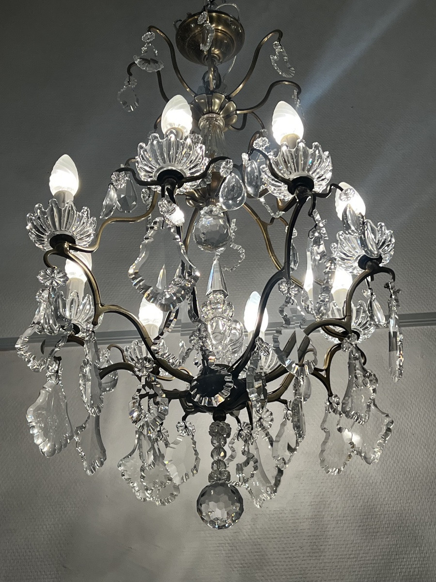 RÉF 129/Lustre Pampilles Cristal 8 Lumières -photo-7