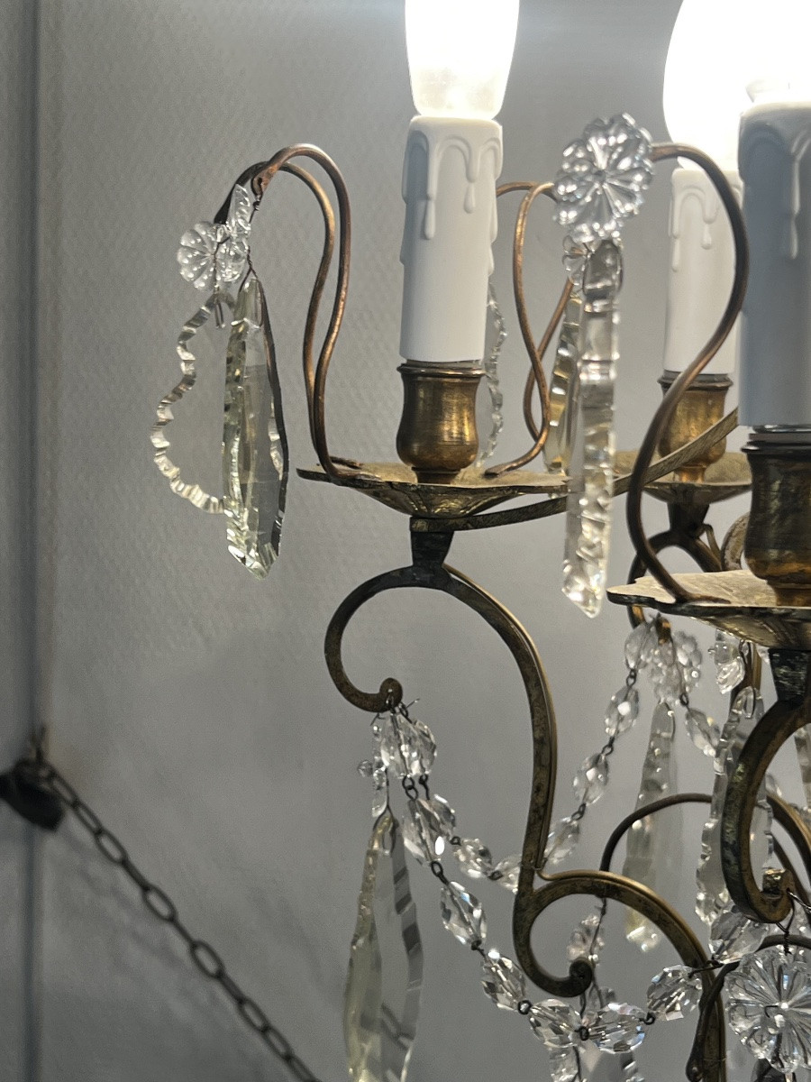 RÉF 133 / Lustre Pampilles Cristal 6 Lumières-photo-5