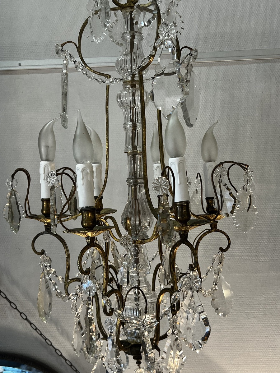 RÉF 133 / Lustre Pampilles Cristal 6 Lumières-photo-7