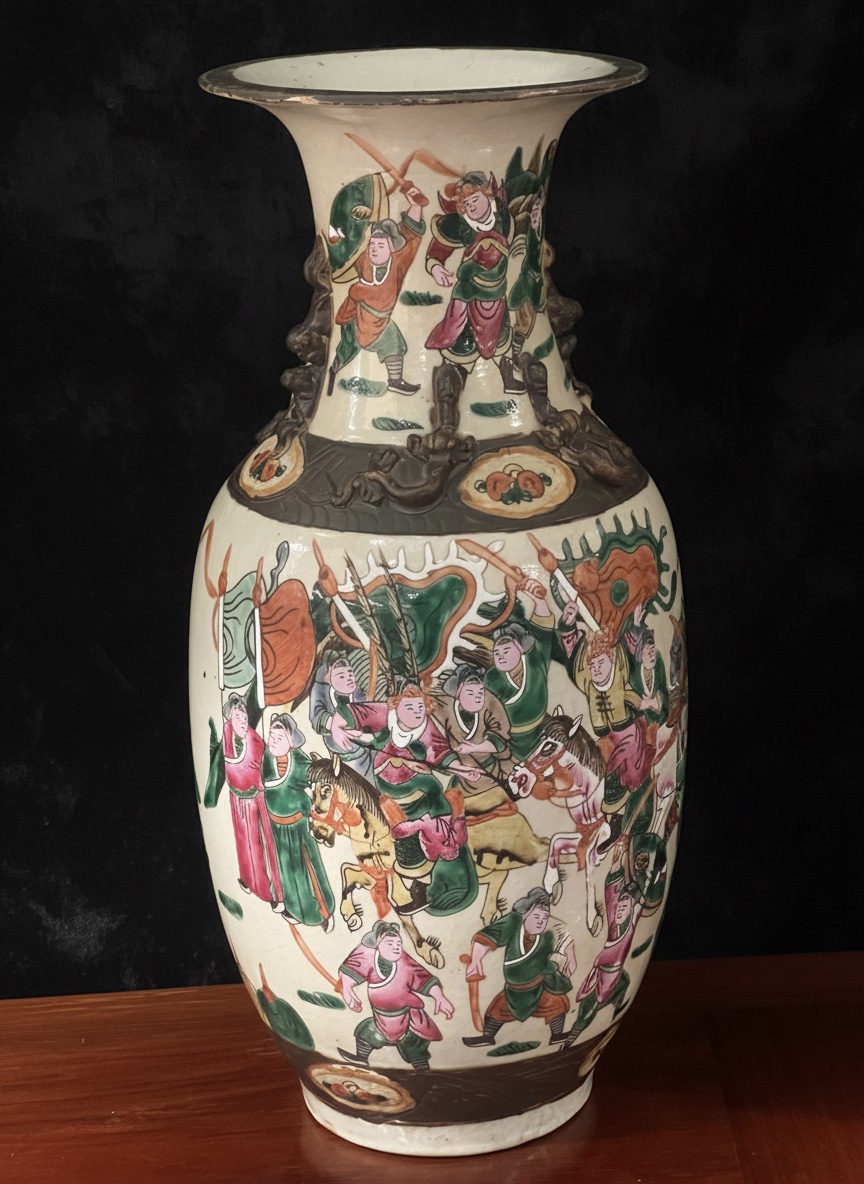 Superb Pair Of 19th-century Nanking Vases-photo-1