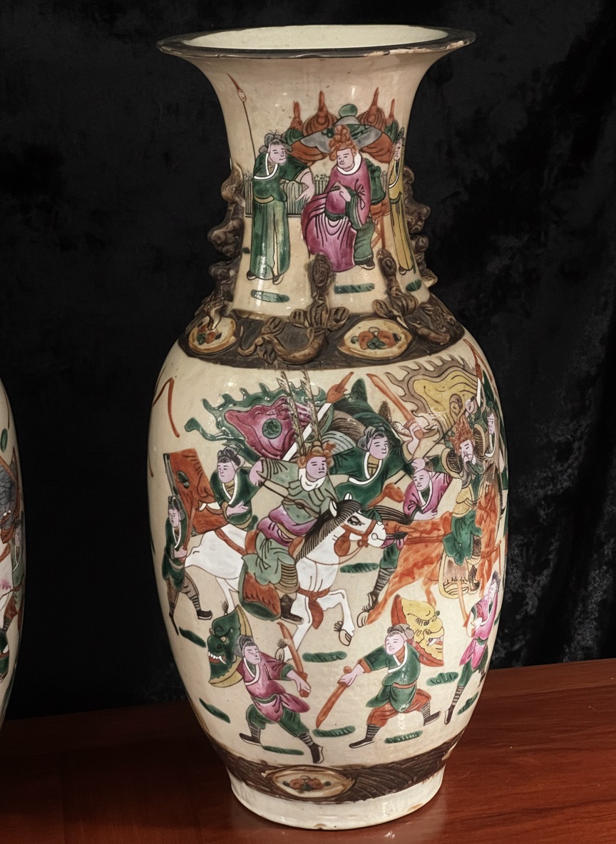 Superb Pair Of 19th-century Nanking Vases-photo-2