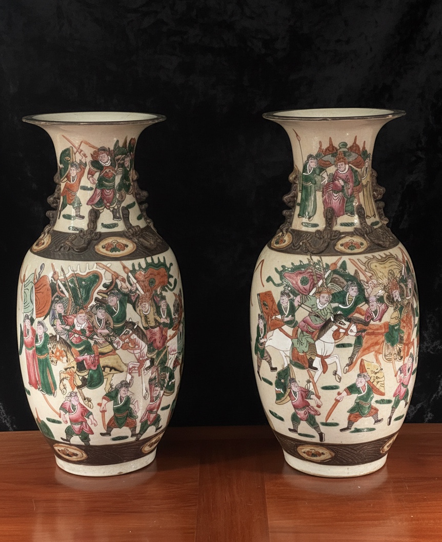 Superb Pair Of 19th-century Nanking Vases