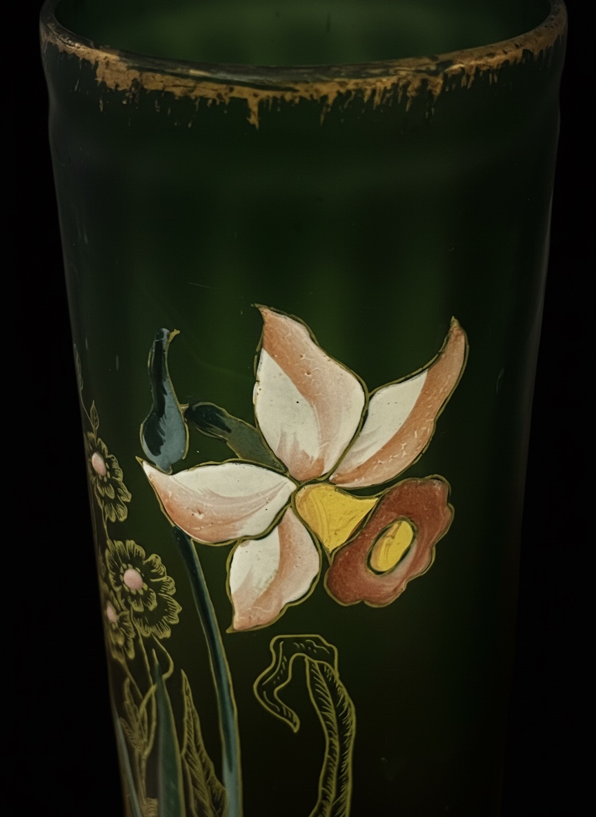  Pair Of Legras Art Nouveau Enameled Glass Vases-photo-2
