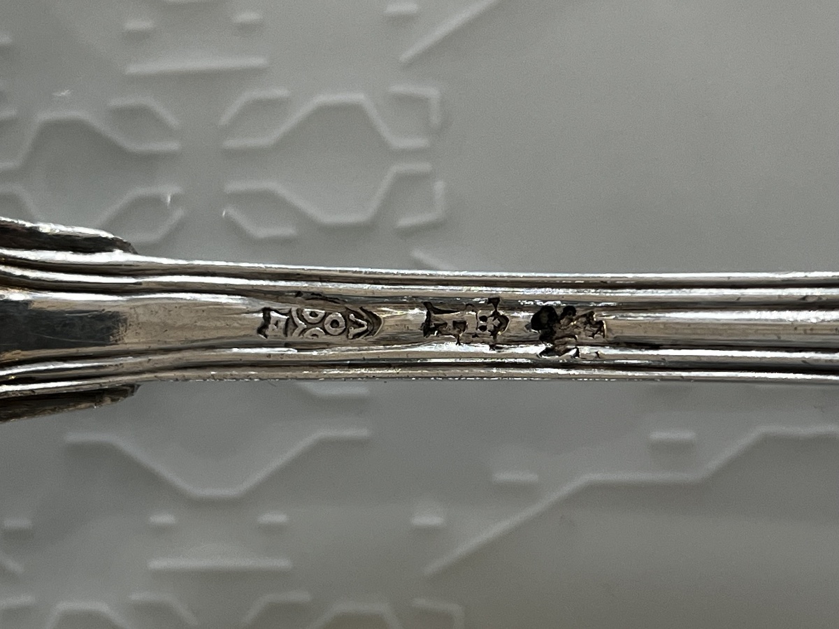 Solid Silver Sugar Sifter Spoon, 18th Century, With Coat Of Arms, Crown, And Farmers General Em-photo-7