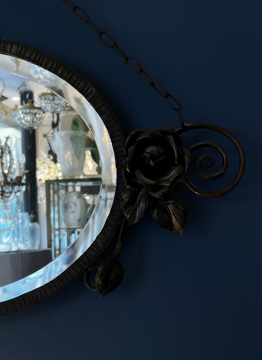 Art Deco Wrought Iron Mirror-photo-2