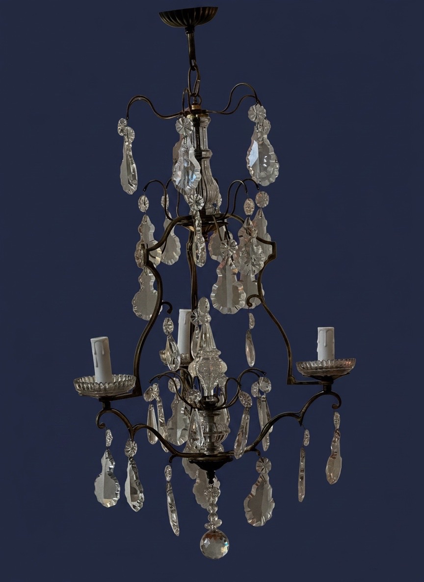 Ref. 135 / 3-light Crystal Drop Chandelier-photo-2