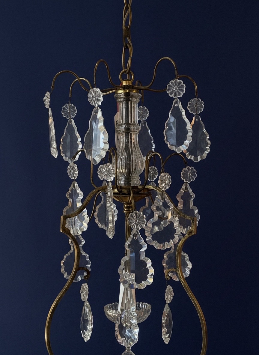 Ref. 135 / 3-light Crystal Drop Chandelier-photo-2