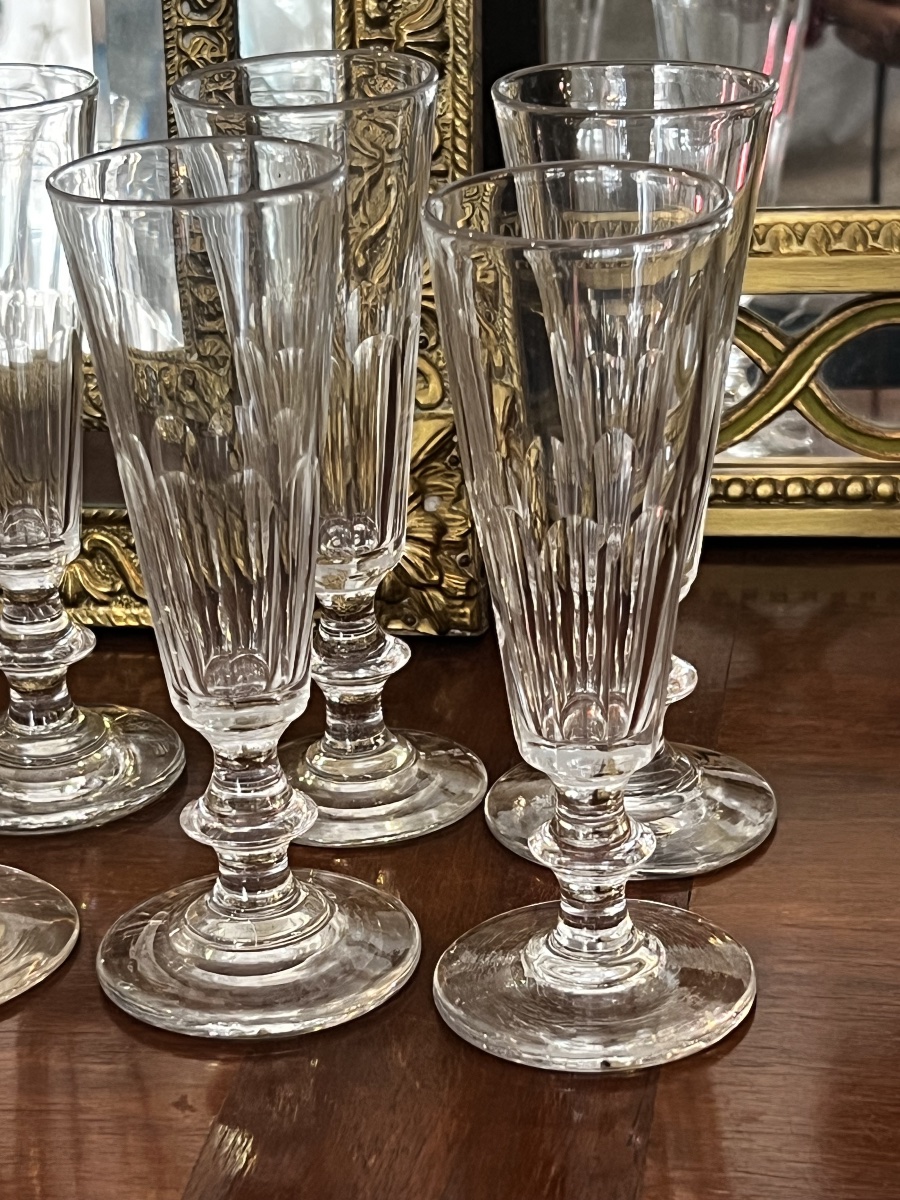 Series 12 Champagne Flutes, 19th Century-photo-1