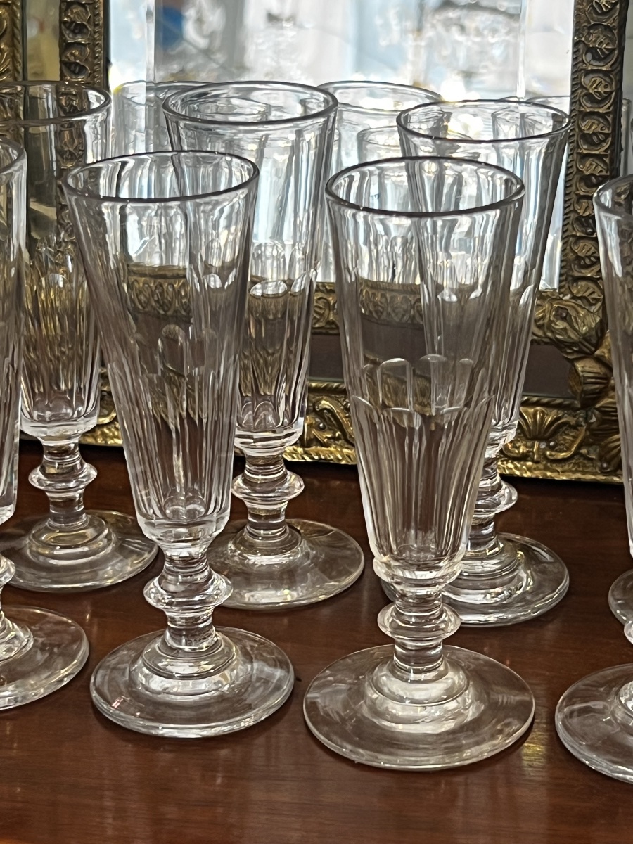 Series 12 Champagne Flutes, 19th Century-photo-3
