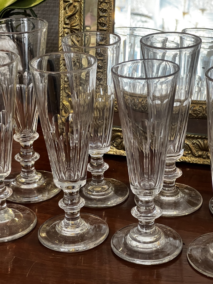 Series 12 Champagne Flutes, 19th Century-photo-4