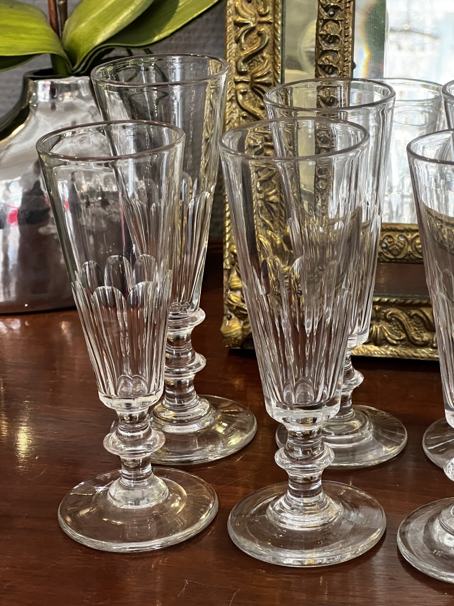 Series 12 Champagne Flutes, 19th Century-photo-5