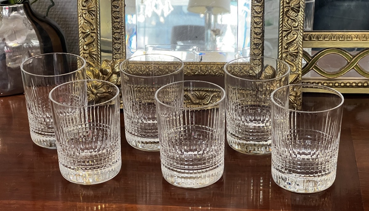 BACCARAT / Série de 6 Verres a  A Whisky  Modèle  NANCY