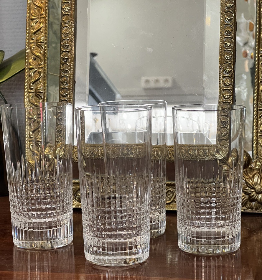 BACCARAT / Série de 4 Verres a  Orangeade  Modèle NANCY 