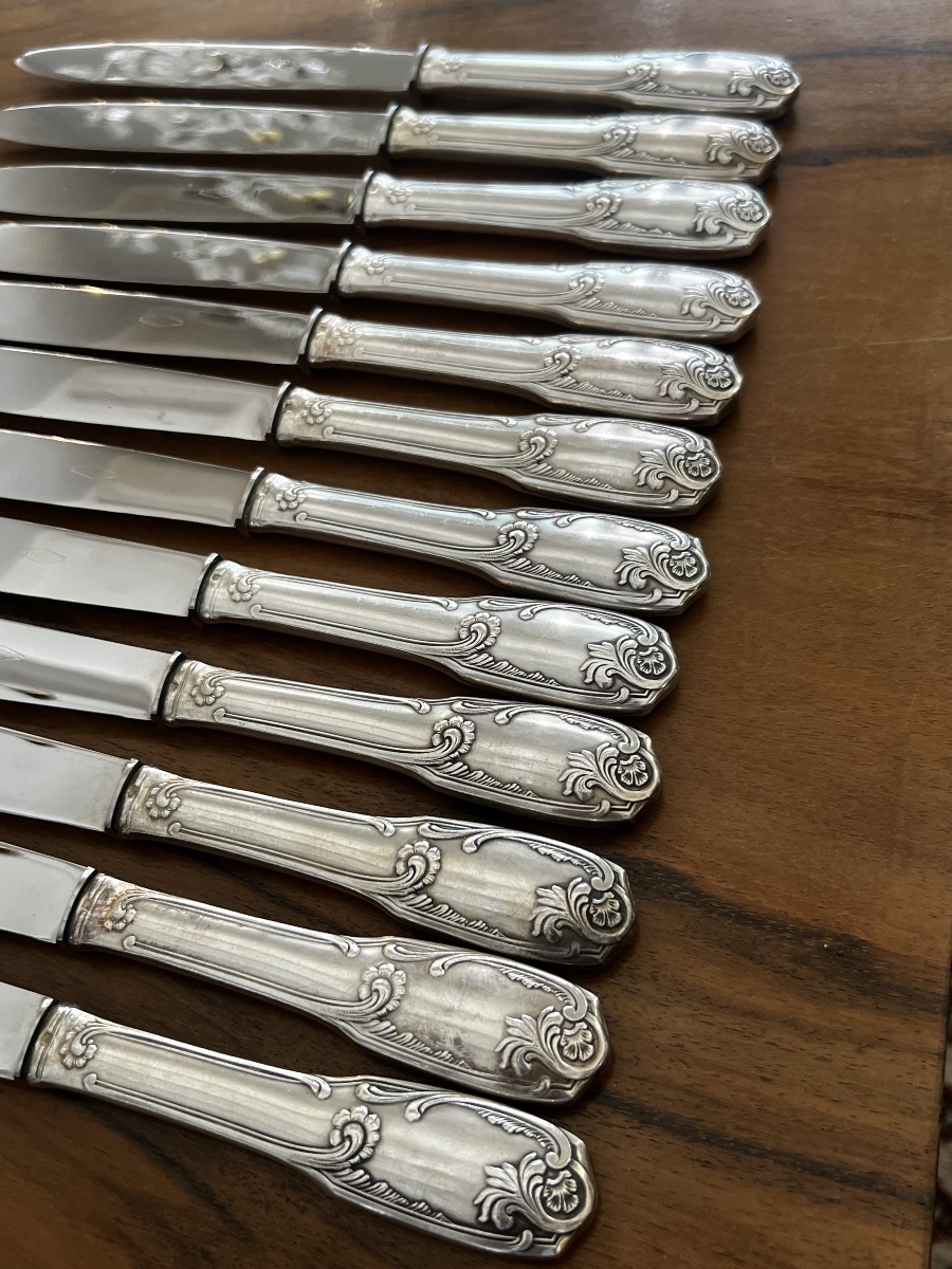 Set Of 24 Silver-plated Knives-photo-3