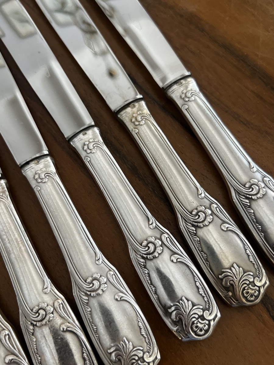 Set Of 24 Silver-plated Knives-photo-2