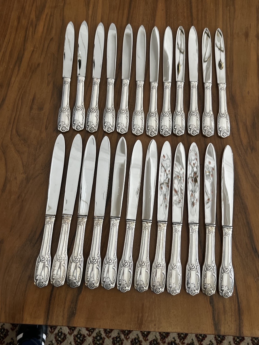 Set Of 24 Silver-plated Knives-photo-3