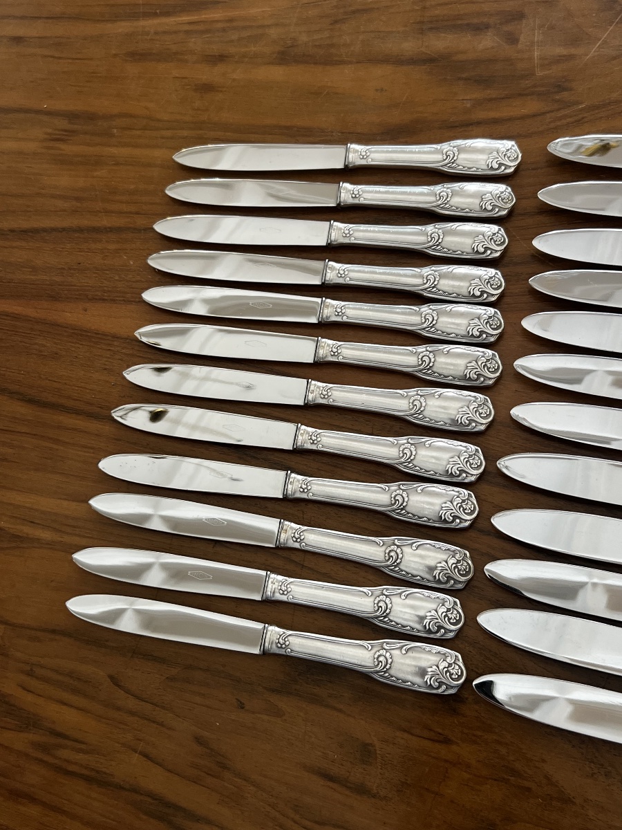 Set Of 24 Silver-plated Knives-photo-5