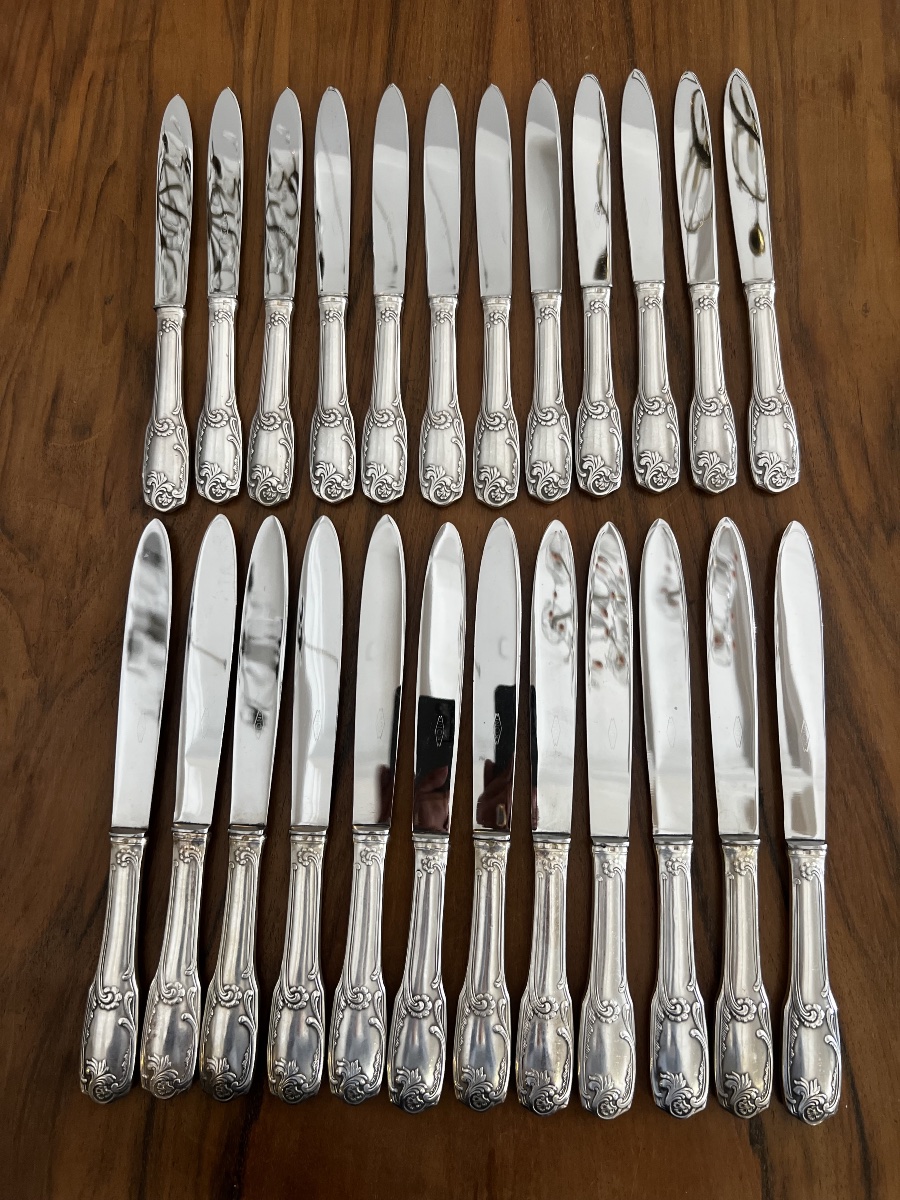 Set Of 24 Silver-plated Knives-photo-6