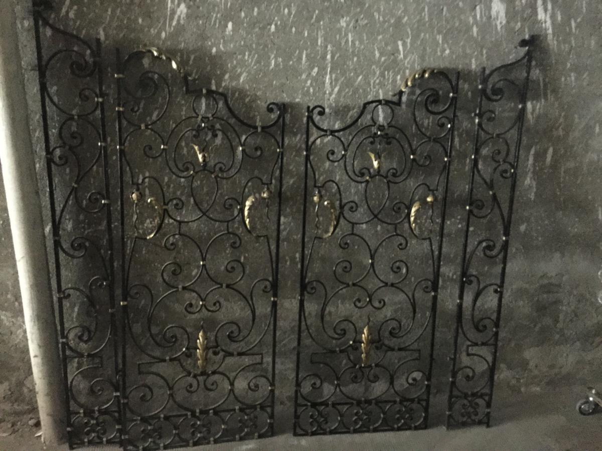 Pair Of Middle Of Grills Wrought Iron Art Deco