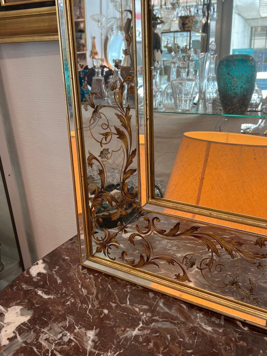 Large Mirror Decor Eglomise And Golden Frame 135 X 97-photo-2