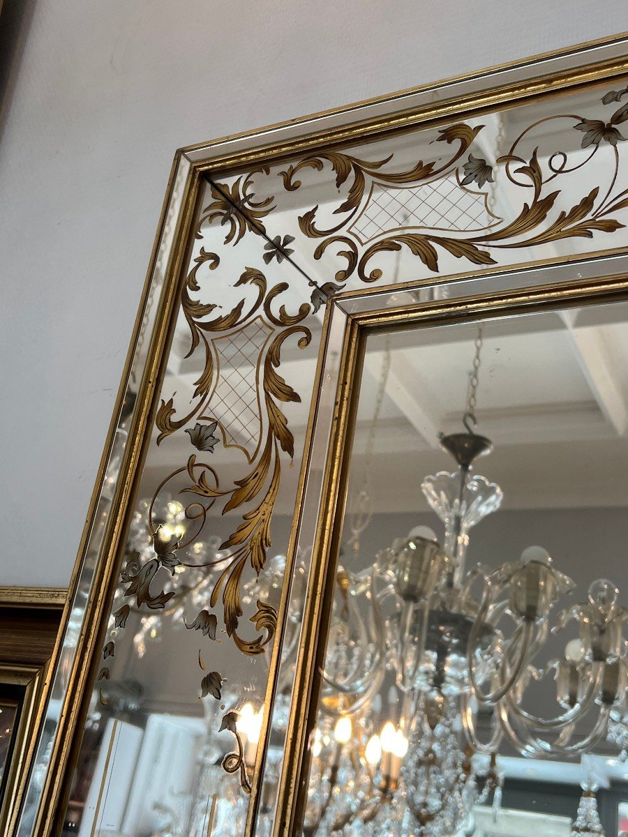 Large Mirror Decor Eglomise And Golden Frame 135 X 97-photo-6