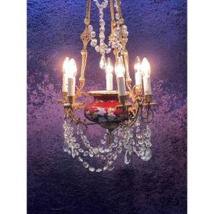 Porcelain Pendant Chandelier N III 6 Lights / Refurbished