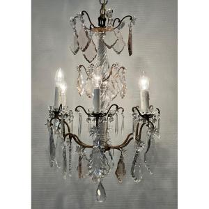 Baccarat Crystal Pendant Chandelier 6 Lights Refurbished