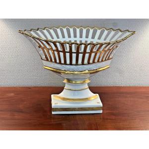 Old Paris Porcelain Cup, 19th Century, White And Gold