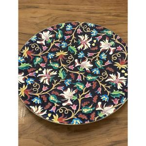 LONGWY / PLAT DECORATIF 38 CM / EMAUX DE LONGWY ART DECO