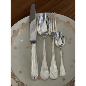 Christofle, Perles Menagere Model, 48 Pieces, Mint Condition