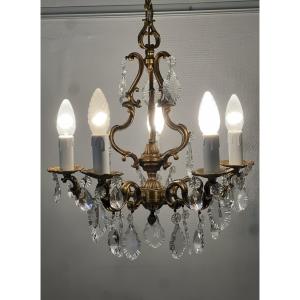 Ref 130 / Bronze 5-light Chandelier