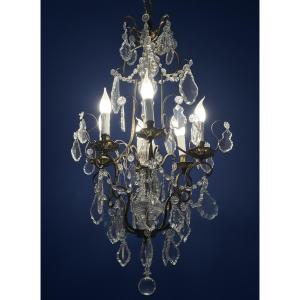 RÉF 133 / Lustre Pampilles Cristal 6 Lumières