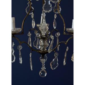 RÉF 135 / Lustre Pampilles Cristal 3 Lumières