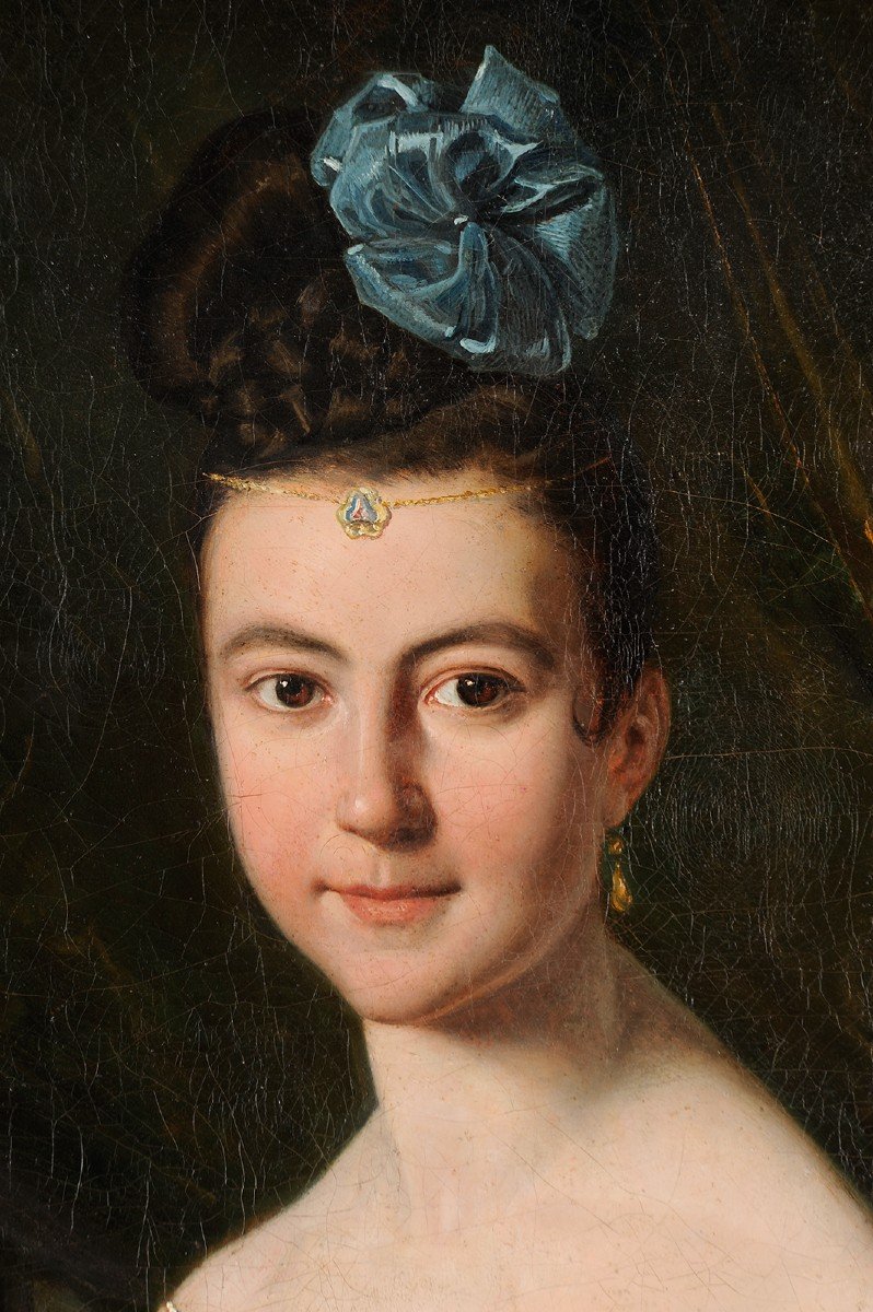 Jules Boilly (1796-1874) Portrait de jeune femme à l'éventail-photo-4