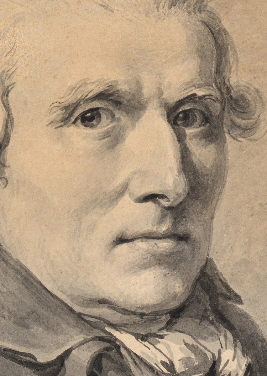 Benoît Louis Prévost (1747-1804) Presumed Portrait Of André-jacques Porchon De Bonval Oise-photo-2