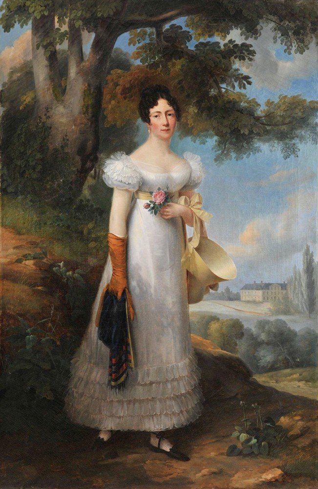 François-Joseph Kinson (1770-1839) Portrait de jeune femme auprès d’une source et son chien-photo-6